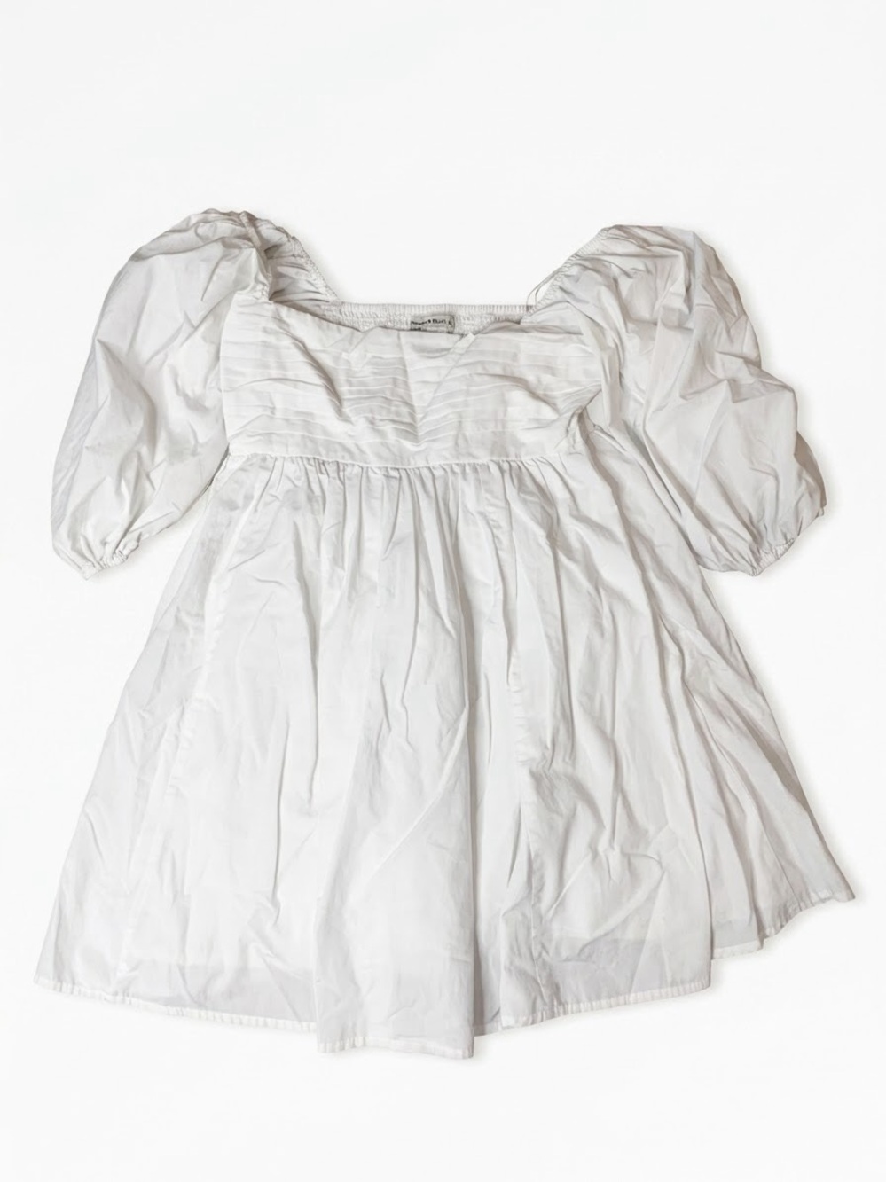 Abercrombie & Fitch White Puff Sleeve Corset Mini Dress M